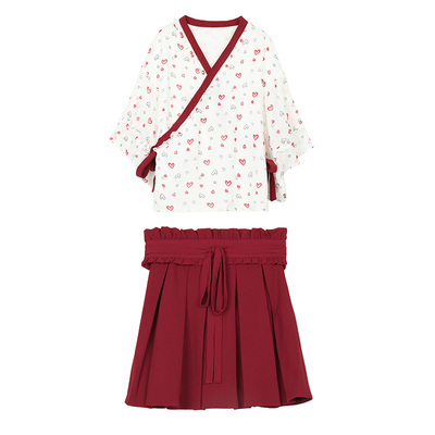 爱爱丸新款改良汉服百褶半身裙