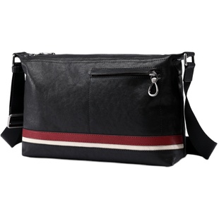 冷兽男士真皮单肩包男款时尚背包简约斜跨休闲男款牛皮商务包包