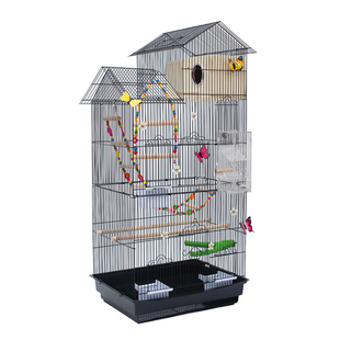 欧式豪华牡丹玄凤虎皮金八哥鹦鹉笼金属不锈钢大型鸟笼子