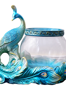 欧式风桌面玻璃景观酒柜装饰品