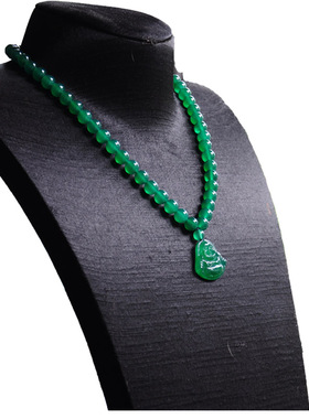 无暇级天然玛瑙笑佛项链送妈妈