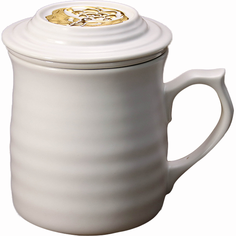 乾唐轩活瓷鎏金陶瓷办公礼品茶杯