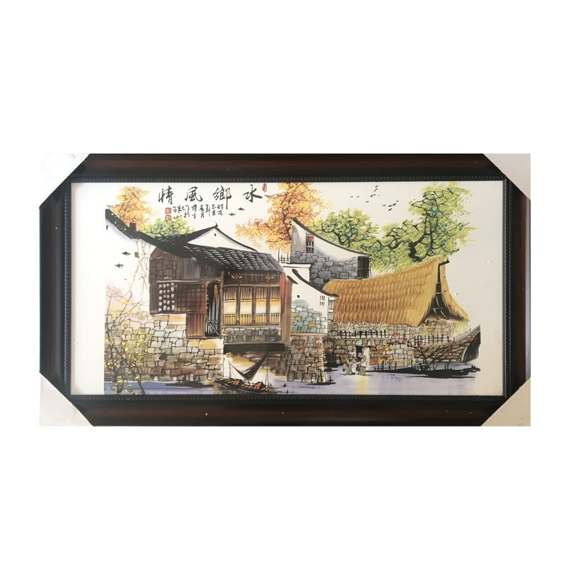 瓷板画客厅餐厅装饰画中式