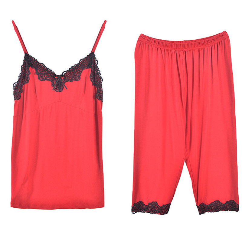 绮瑞家居服女夏莫代尔性感吊带