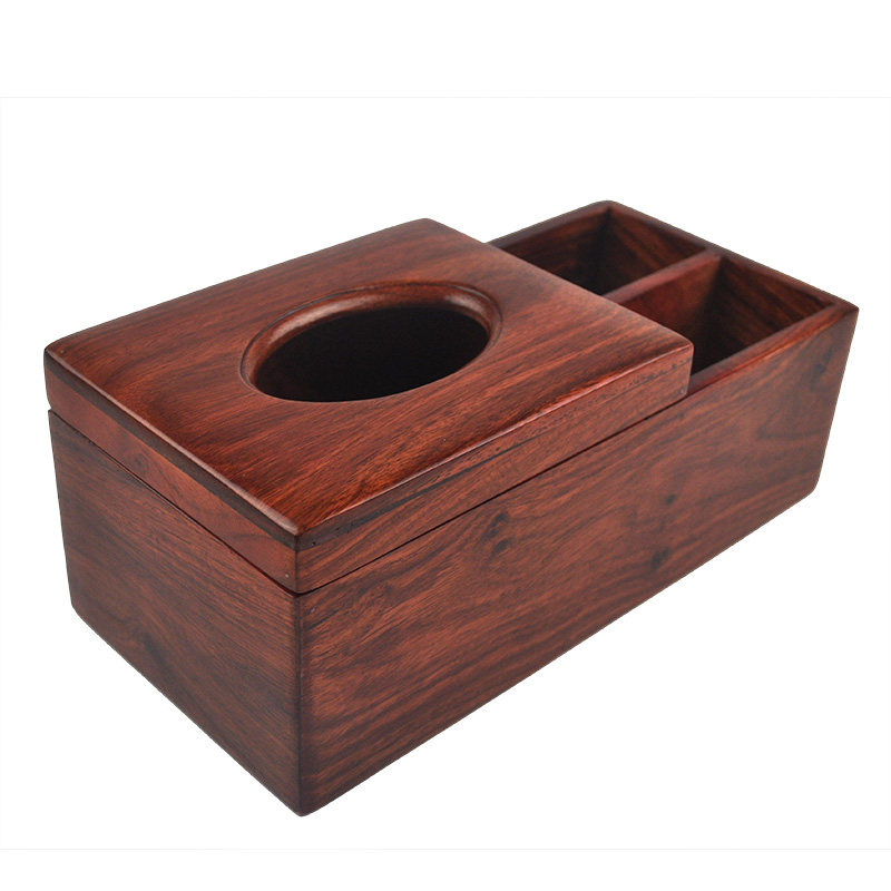 越南高档红木纸巾盒抽纸盒 花梨木实木多功能遥控器收纳盒 纸巾盒