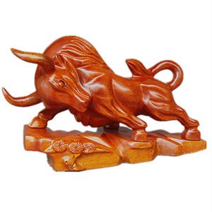 红木工艺品木雕牛摆件实木牛气冲天家居客厅装饰办公开业工艺礼品