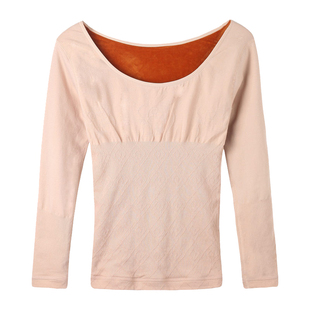 低领保暖衣内衣女士加绒加厚冬季紧身内穿美体秋衣学生上衣打底衫