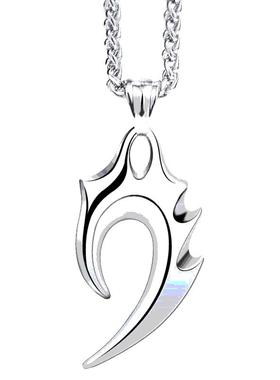 情侣钛钢狼牙男士火焰霸气风吊坠