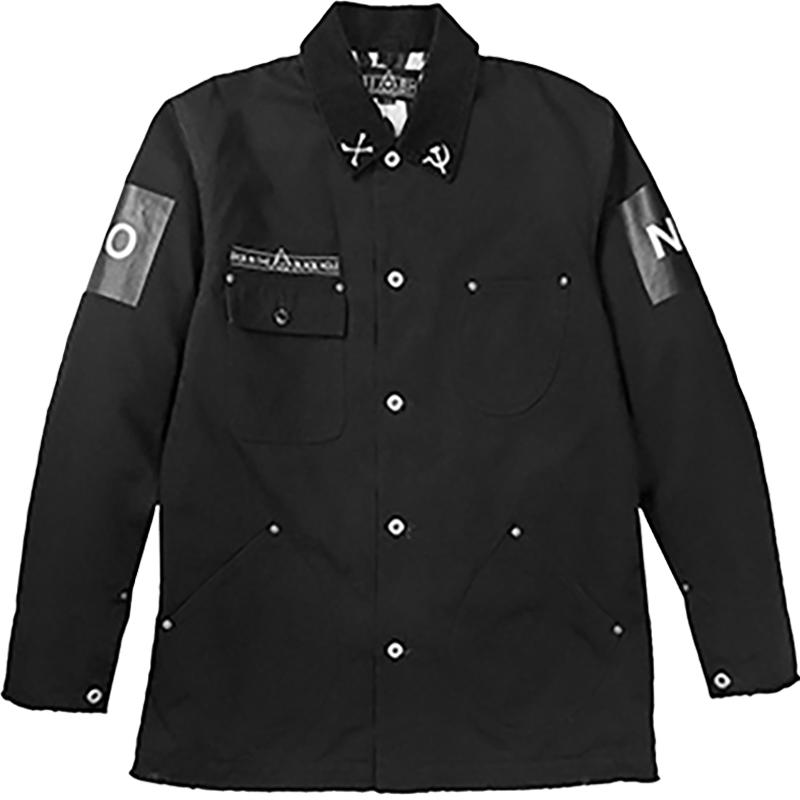 恶魔毛边工装男式风衣夹克棉服