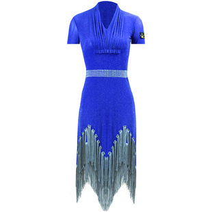 环雅拉丁舞连衣裙专业比赛训练服流苏练功服成人性感伦巴表演服女