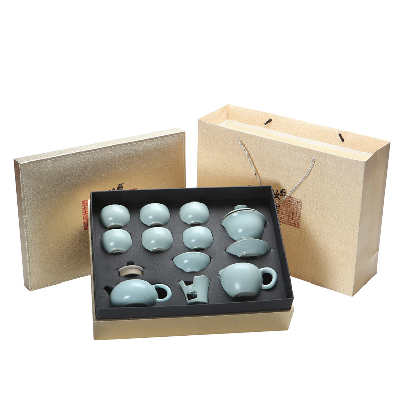 陶瓷汝窑开片送礼办公功夫茶具
