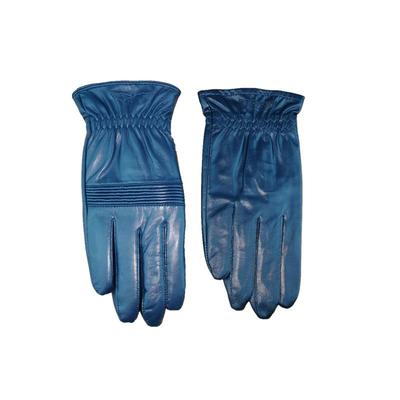 正品真皮蓝色羊羔毛绒手套