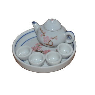 迷你摆件创意陶瓷儿童小玩具过家家仿真小型功夫茶具茶盘茶壶套装