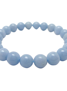 天然蓝天使单圈手串蓝天石水晶送女友手链浅蓝色手链