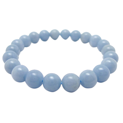 天然蓝天使单圈手串蓝天石水晶送女友手链浅蓝色手链
