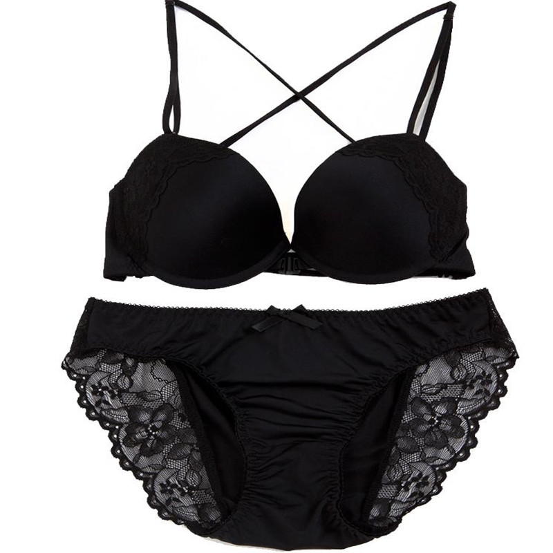 包邮韩国la lingerie前扣美背交叉斑马纹文胸套装聚拢性感薄模杯