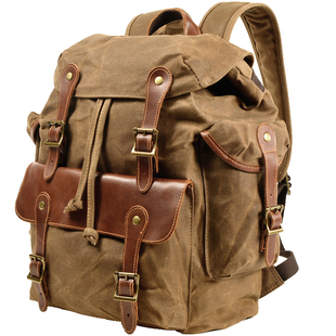 二战背包飞行员帆布包中古旅行双肩包伞兵包军旅复古