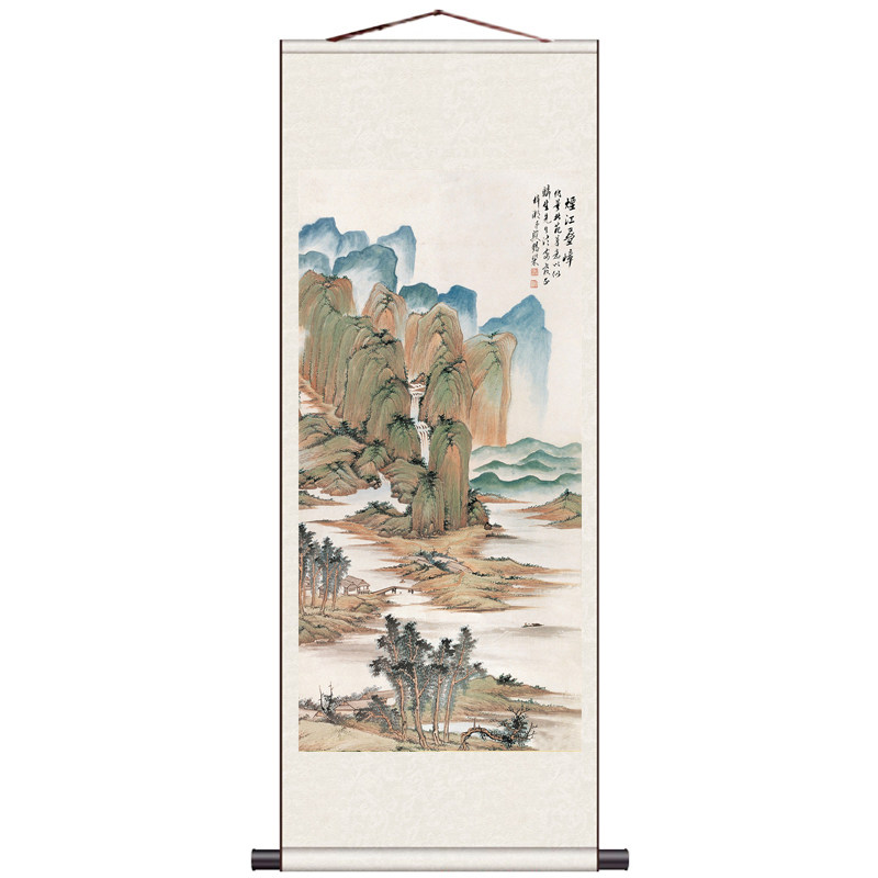 聚宝盆丝绸玄关山水名家风国画