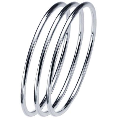 999银手镯女纯银 光面实心闭口三生三世细圈银饰送女友情人节礼物