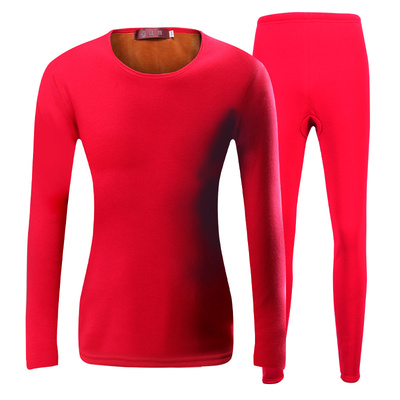 加绒加厚大红结婚鼠年保暖内衣