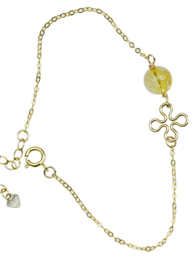 幸运14k包金ins小众设计水晶手链