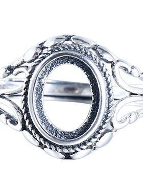 镶嵌琥珀蜜蜡活口银戒指定制