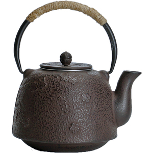 铁壶 纯手工樱花树0.9L煮茶烧水壶日本南部手工生铁茶壶做工精细