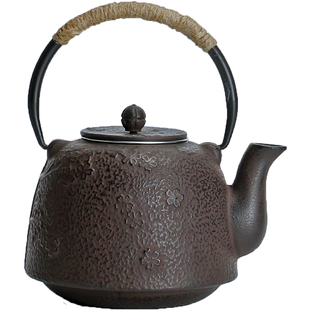 铁壶 纯手工樱花树0.9L煮茶烧水壶日本南部手工生铁茶壶做工精细