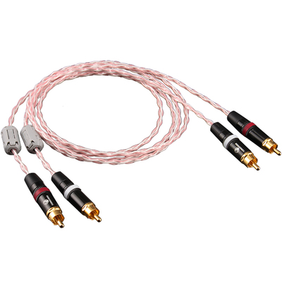 日本古河纯银RCA双莲花头音频线