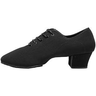男士拉丁舞鞋牛津布舞蹈鞋中跟成人轻便交谊舞鞋摩登舞国标跳舞鞋