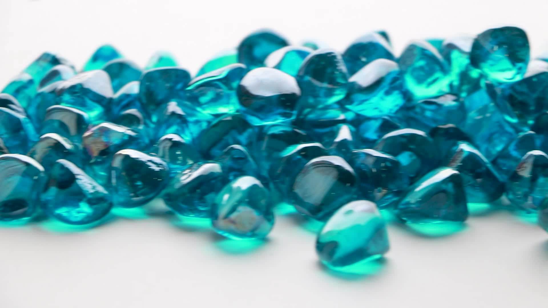 2023 New Outdoor Sea Blue Decoration Diamond Pit Fire Glass Buy