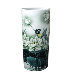 新品有证书景德陶瓷书画筒卷轴缸水墨画家居落地花瓶收纳装饰手绘