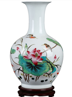 陶瓷器花瓶客厅干花粉彩居家酒柜