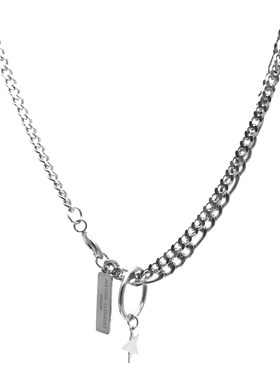 暗黑拼接街头风锁骨链王一博同款