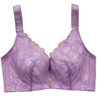 超薄大码文胸胖MM无海绵薄款聚拢有钢圈大胸显小防下垂内衣胸罩女