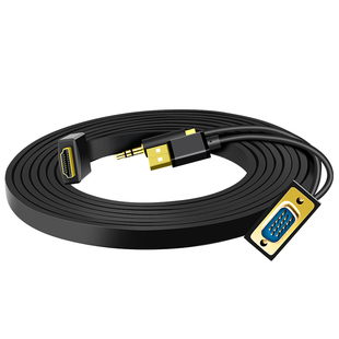 晶华 vga转hdmi线转换器带音频台式机笔记本连显示器高清转接头