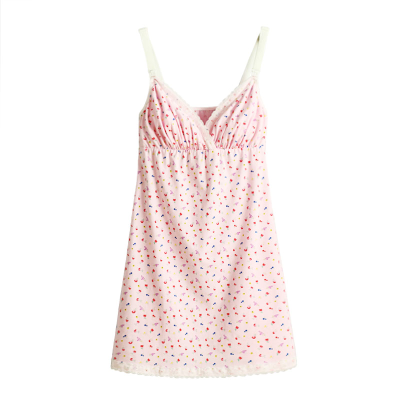 孕妇睡裙哺乳吊带背心吊带裙哺乳衣月子服孕妇内衣喂奶衣夏季纯棉