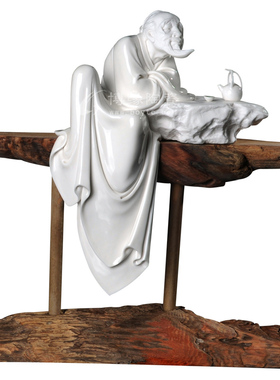 茶圣陆羽人物会所禅意风德化白瓷