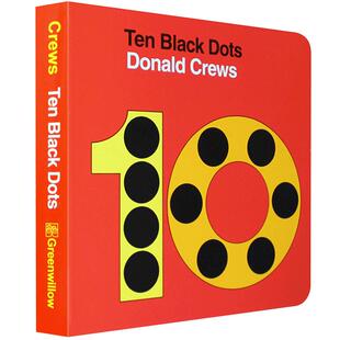 【送音频】英文原版Ten Black Dots十个小黑点纸板书名家Donald Crews吴敏兰张湘君推荐绘本123第47本数字词汇0-3岁早教图画书