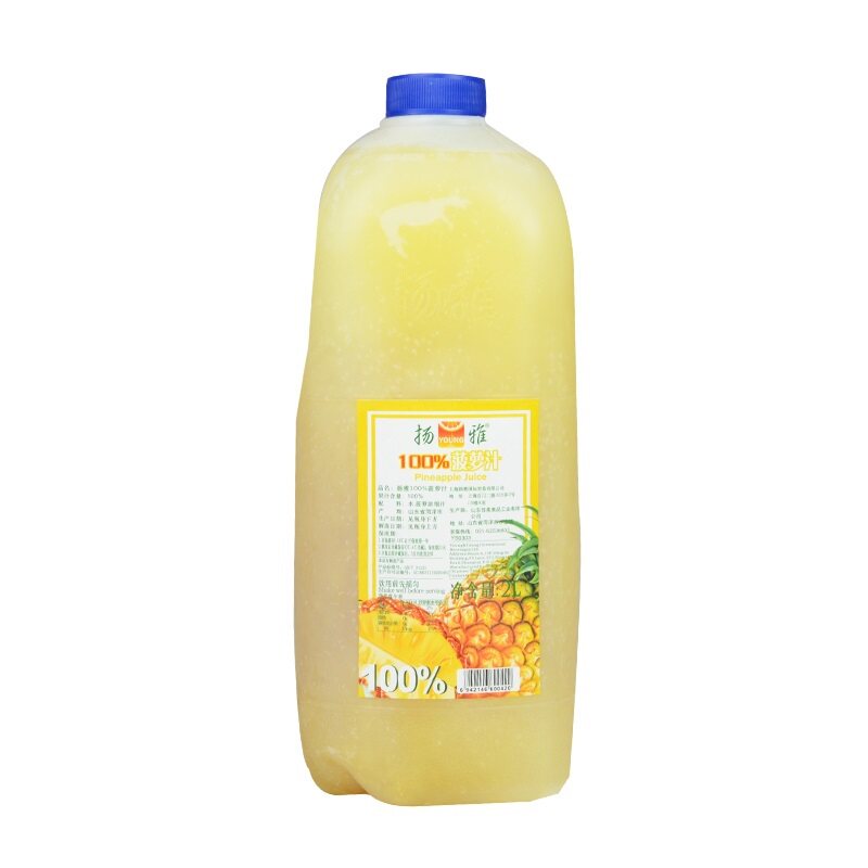 扬雅100%菠萝汁2L贡茶原料供应商满额限区包邮冷冻凤梨汁量大从优