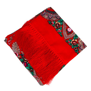 俄罗斯流苏披肩新疆民族风围巾女包头丝巾西藏丽江旅游印花大方巾