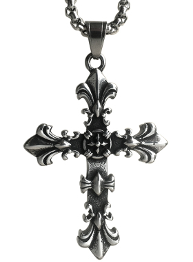 复古潮流新款钛钢吊坠十字架吊坠