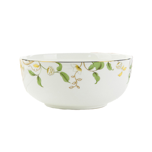 金岚玉唐山骨瓷7英寸中式直口花卉面碗7寸面汤碗大碗汤冷面碗