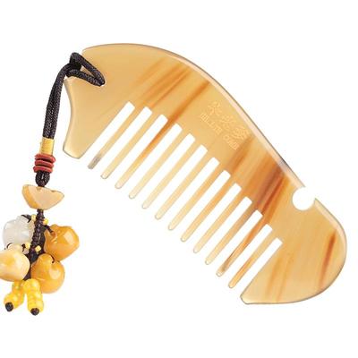 白牛角纯小随身便携女家按摩梳
