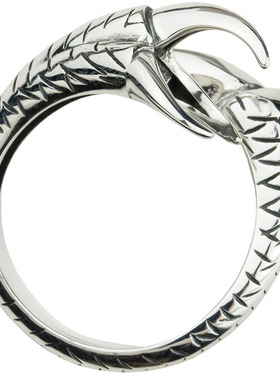 纯银欧美鹰爪朋克风珍珠戒指托