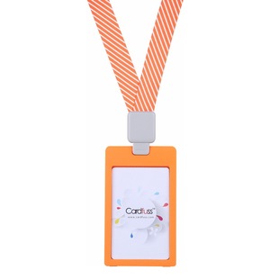 cardfuss翻盖防尘卡套证件卡套带易拉扣挂绳定做员工礼品厂牌伸缩门禁卡套识别证出入证会议参会证挂牌吊牌绳
