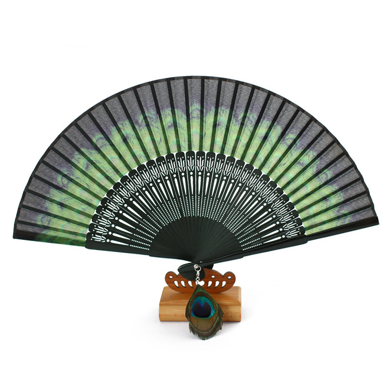 开屏手工折扇孔雀扇工艺扇和风