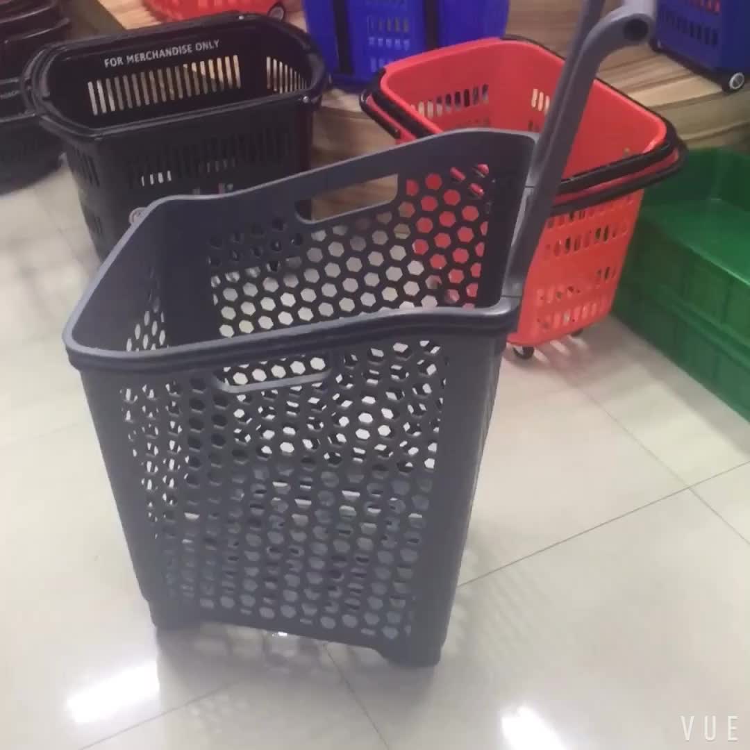 Cheap Price Big Size 68l Plastic Telescopic Handle Rolling Shopping