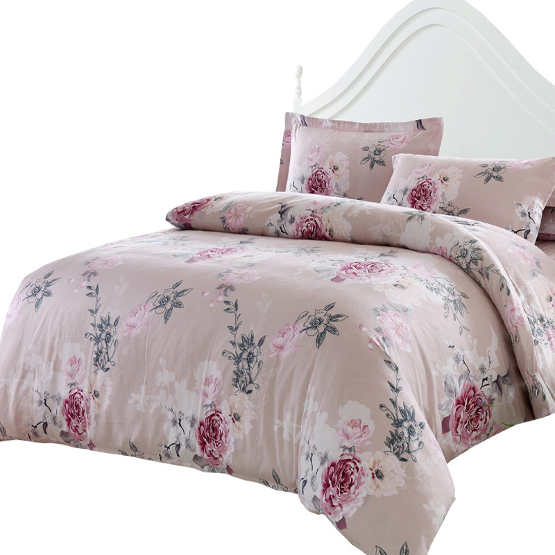 包邮 外贸全棉加厚宽幅不拼接独幅绒布四件套纯棉保暖被套4件套