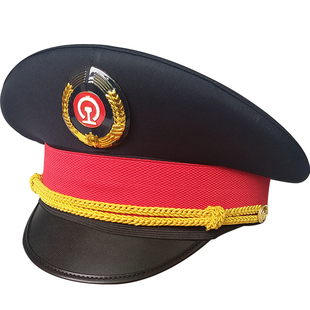 铁路大盖帽高铁动车乘务员帽子列车长大檐帽铁路技校学员制服帽子
